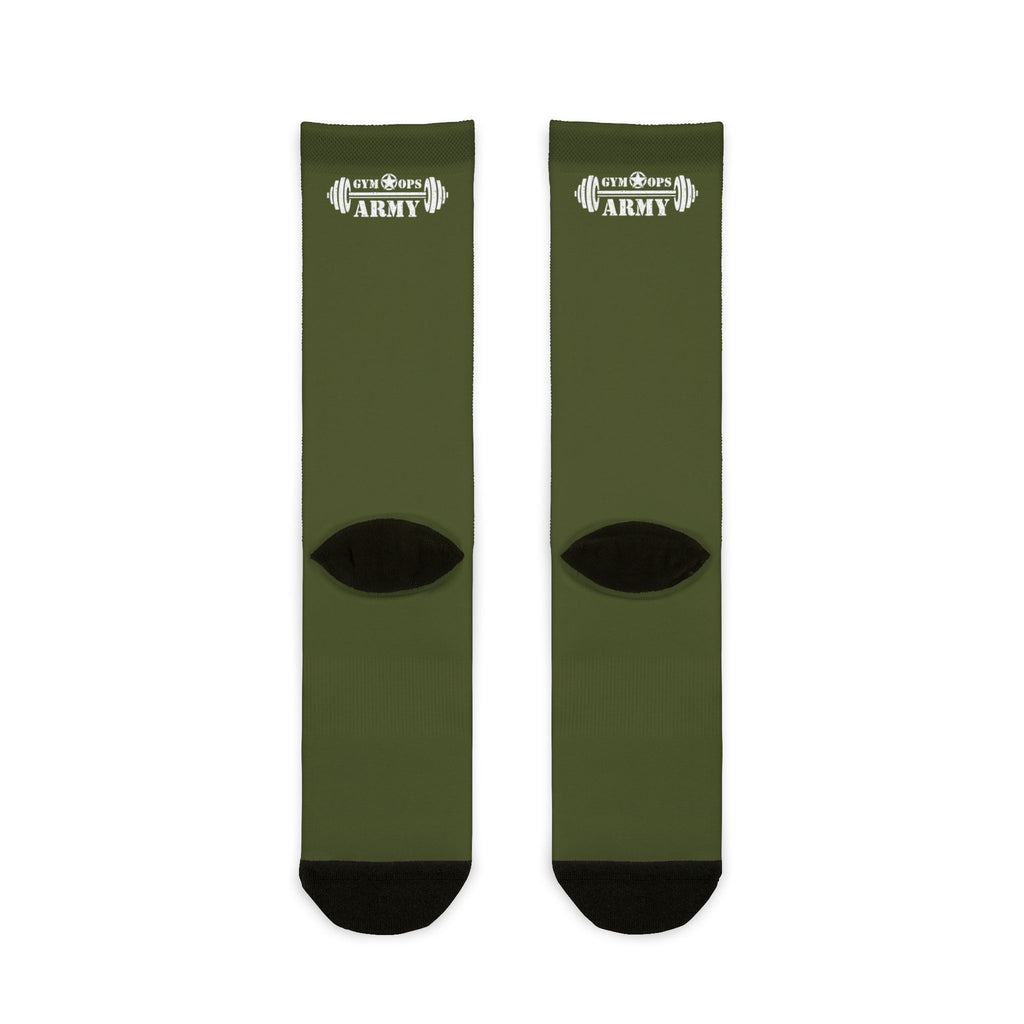Military Green Crew Socks