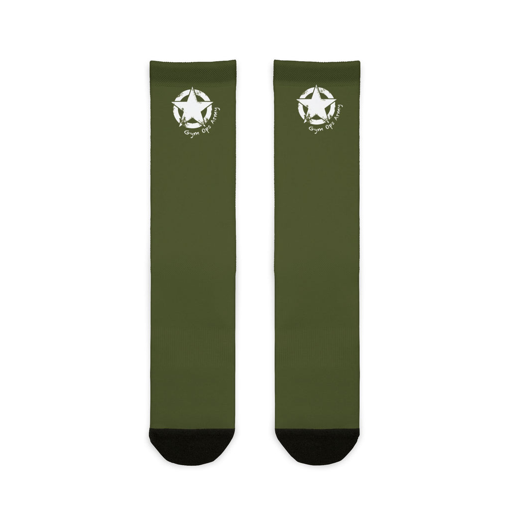 Military Green Crew Socks