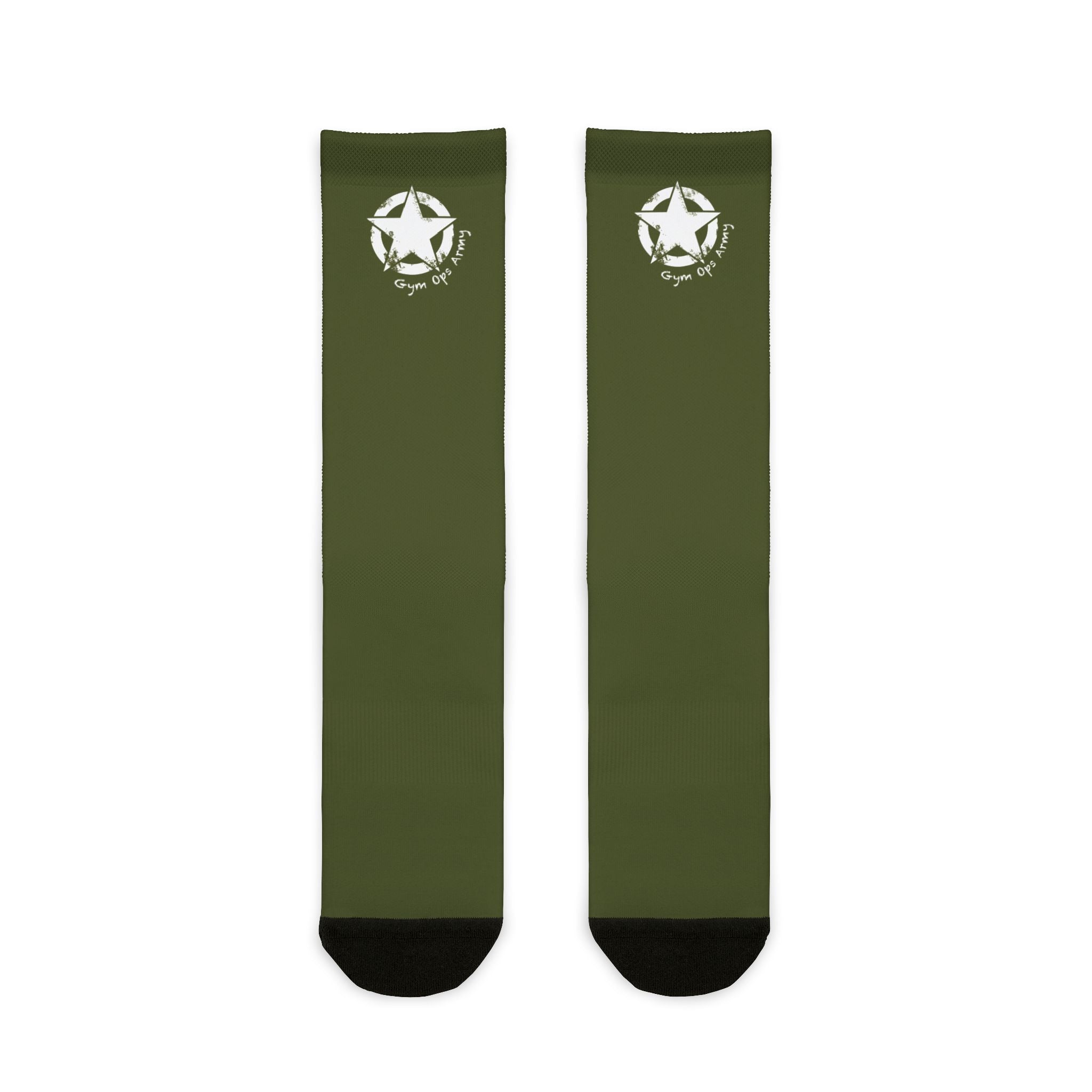 Military Green Crew Socks