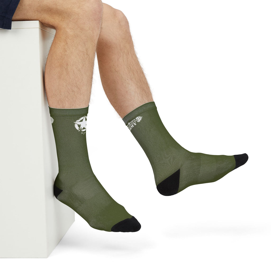 Military Green Crew Socks