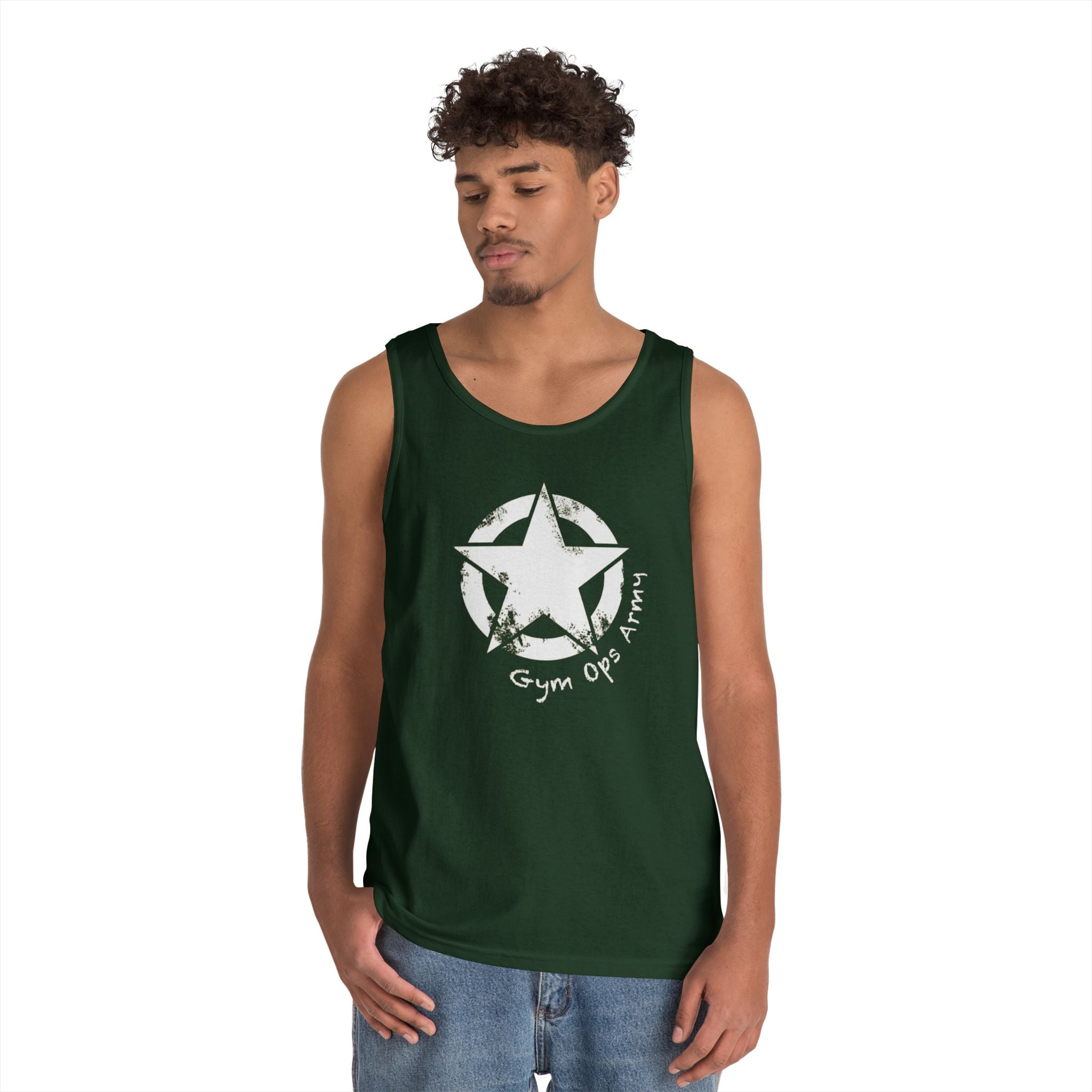 Men's Gym Ops Army Tank