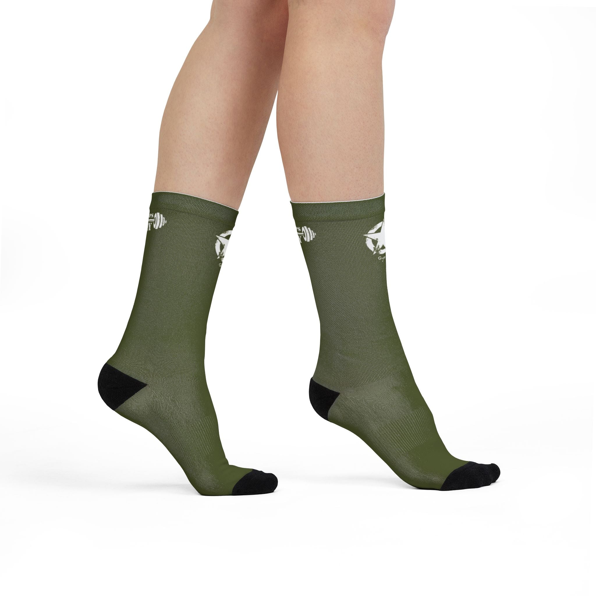 Military Green Crew Socks