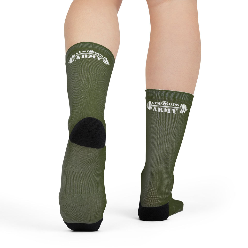Military Green Crew Socks