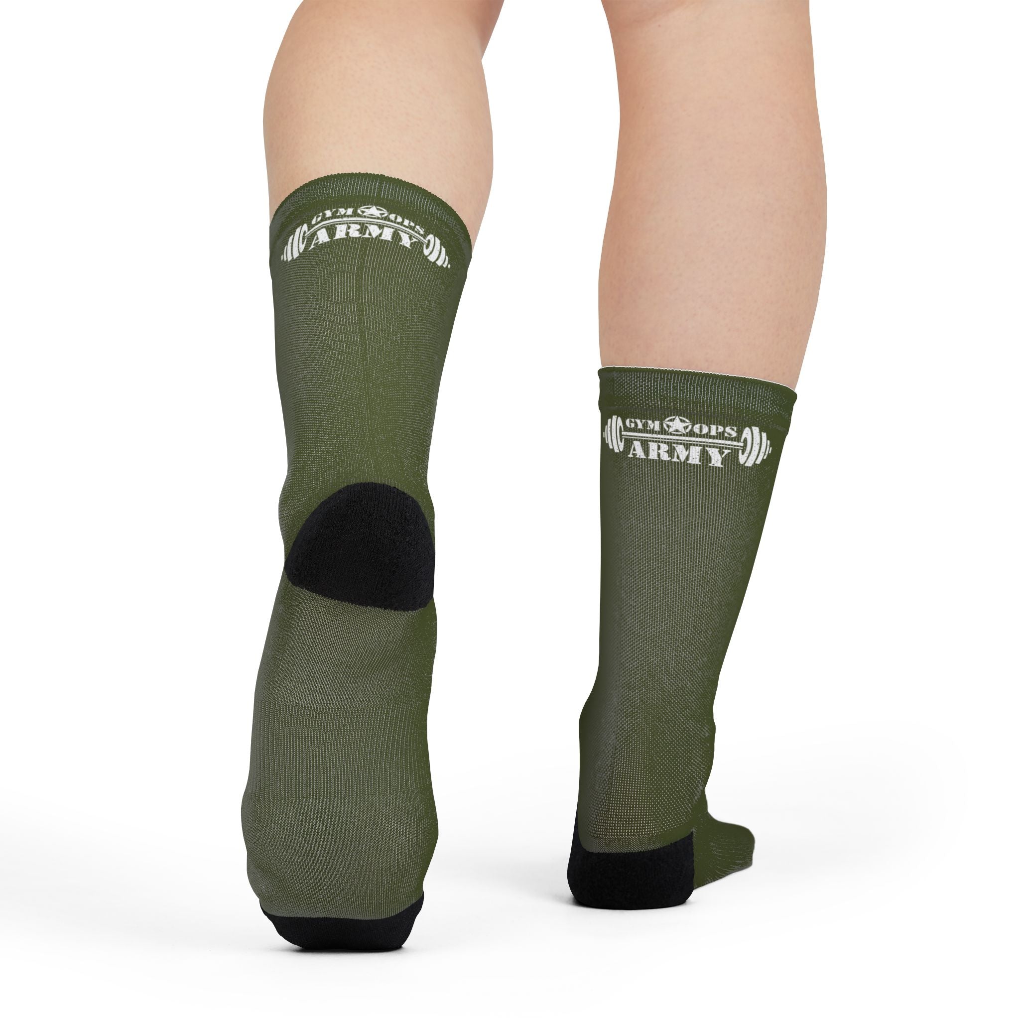 Military Green Crew Socks
