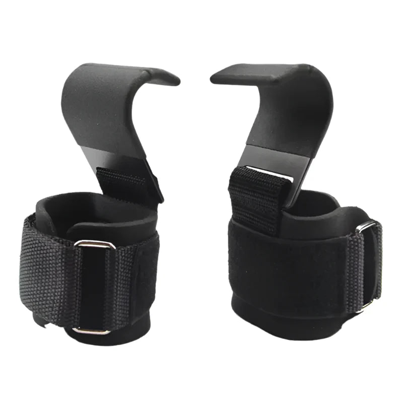 PowerLift Hook Grips with Wrist Wraps & Hand-Bar Straps