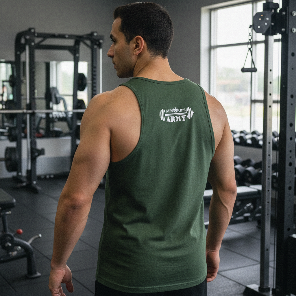 Correct back view - tank top with upper back logo
