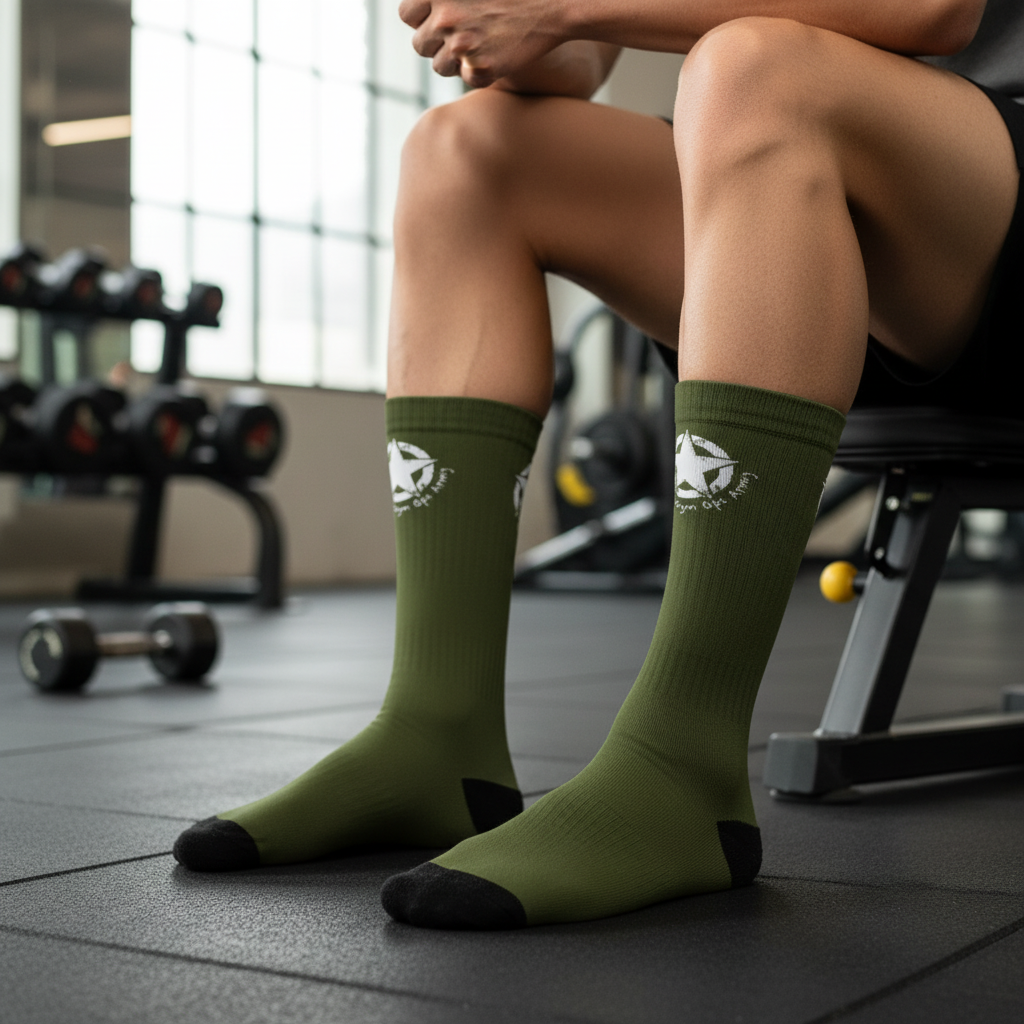 Mid-calf Gym Ops Army socks